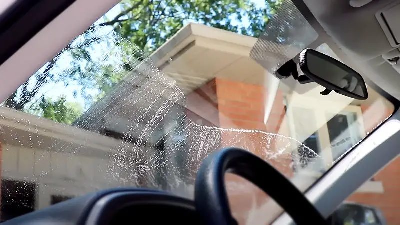 Clean inside of windshield with magic eraser