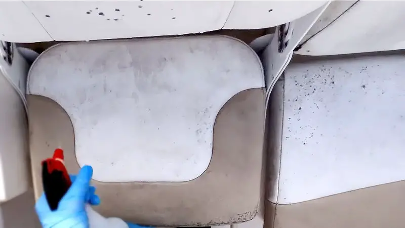 Remove black mold from vinyl boat seats