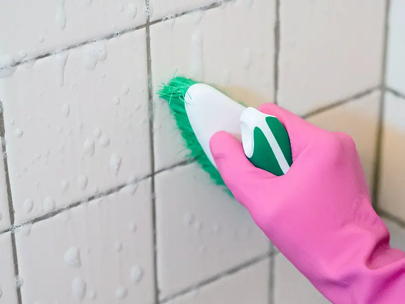 How to clean grout that has turned black